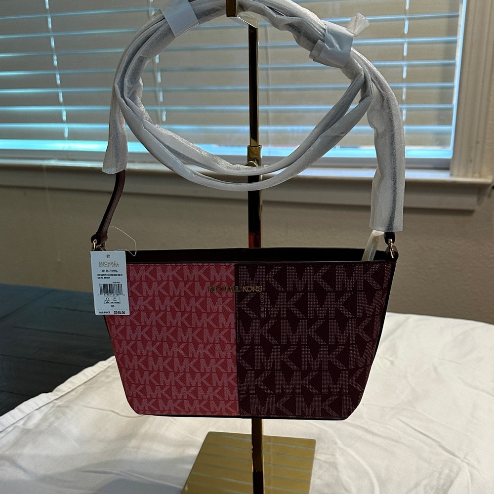 Michael Kors Two-Tone Pink and Brown Crossbody Bag
